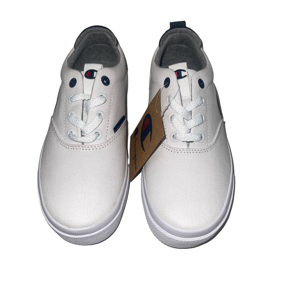 NIB! Champion Swipe Canvas White Youth School Sneakers - Size 4.5 - Picture 2 of 8